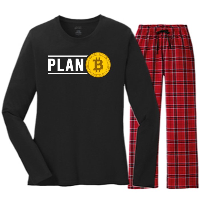 Plan Bitcoin Women's Long Sleeve Flannel Pajama Set 