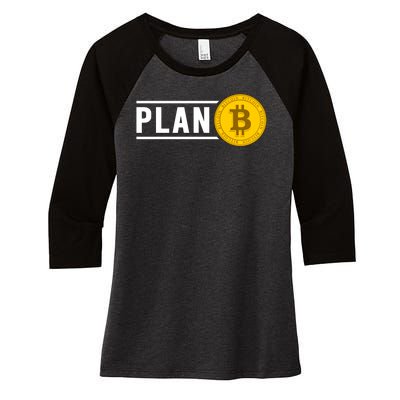 Plan Bitcoin Women's Tri-Blend 3/4-Sleeve Raglan Shirt