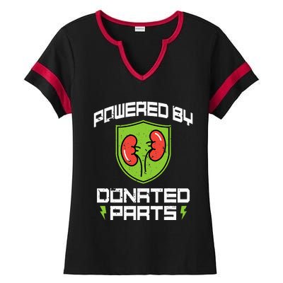 Powered By Parts Organ Transplant Kidney Surgery Ladies Halftime Notch Neck Tee