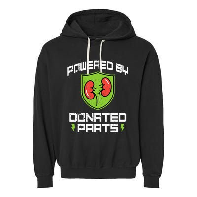 Powered By Parts Organ Transplant Kidney Surgery Garment-Dyed Fleece Hoodie