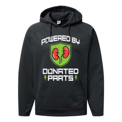 Powered By Parts Organ Transplant Kidney Surgery Performance Fleece Hoodie