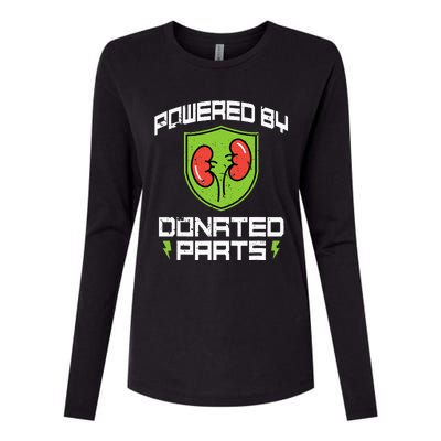 Powered By Parts Organ Transplant Kidney Surgery Womens Cotton Relaxed Long Sleeve T-Shirt