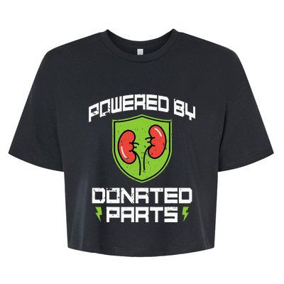 Powered By Parts Organ Transplant Kidney Surgery Bella+Canvas Jersey Crop Tee