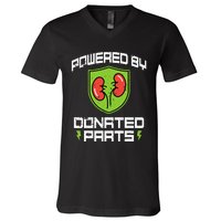 Powered By Parts Organ Transplant Kidney Surgery V-Neck T-Shirt