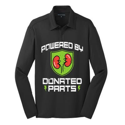 Powered By Parts Organ Transplant Kidney Surgery Silk Touch Performance Long Sleeve Polo