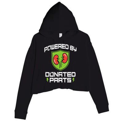 Powered By Parts Organ Transplant Kidney Surgery Crop Fleece Hoodie