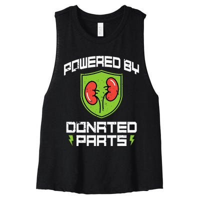 Powered By Parts Organ Transplant Kidney Surgery Women's Racerback Cropped Tank