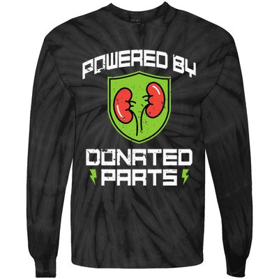 Powered By Parts Organ Transplant Kidney Surgery Tie-Dye Long Sleeve Shirt