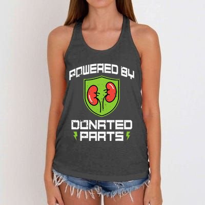 Powered By Parts Organ Transplant Kidney Surgery Women's Knotted Racerback Tank