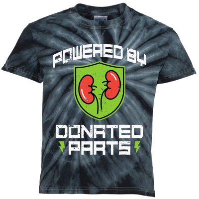 Powered By Parts Organ Transplant Kidney Surgery Kids Tie-Dye T-Shirt