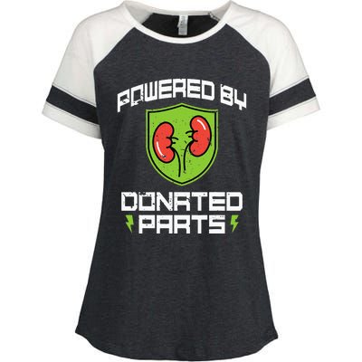 Powered By Parts Organ Transplant Kidney Surgery Enza Ladies Jersey Colorblock Tee