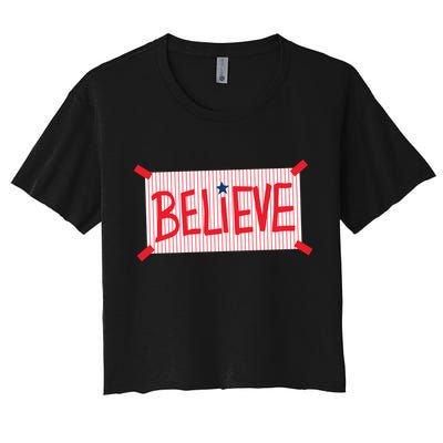 Philly Believe Philadelphia Baseball Women's Crop Top Tee