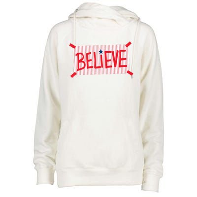 Philly Believe Philadelphia Baseball Womens Funnel Neck Pullover Hood