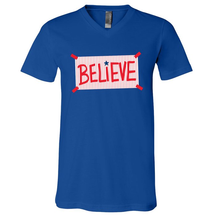 Philly Believe Philadelphia Baseball V-Neck T-Shirt