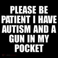 Please Be Patient I Have Autism And A Gun In My Pocket Stripe Pom Pom Beanie