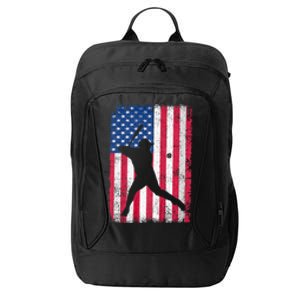 Patriotic Baseball Player 4th Of July Usa American Flag City Backpack