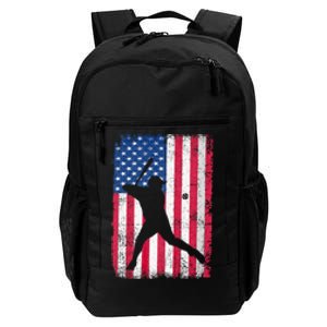 Patriotic Baseball Player 4th Of July Usa American Flag Daily Commute Backpack