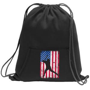 Patriotic Baseball Player 4th Of July Usa American Flag Sweatshirt Cinch Pack Bag