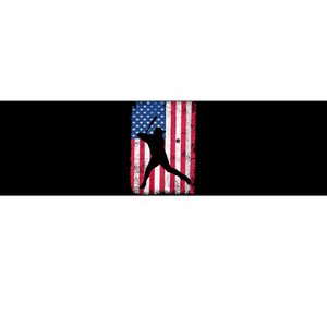 Patriotic Baseball Player 4th Of July Usa American Flag Bumper Sticker