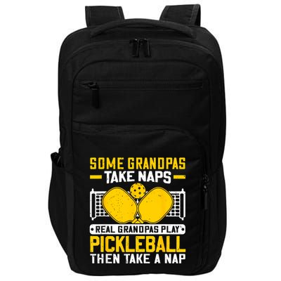Pickle Ball Player Coach Grandpa For Paddleball Lover Fans Impact Tech Backpack