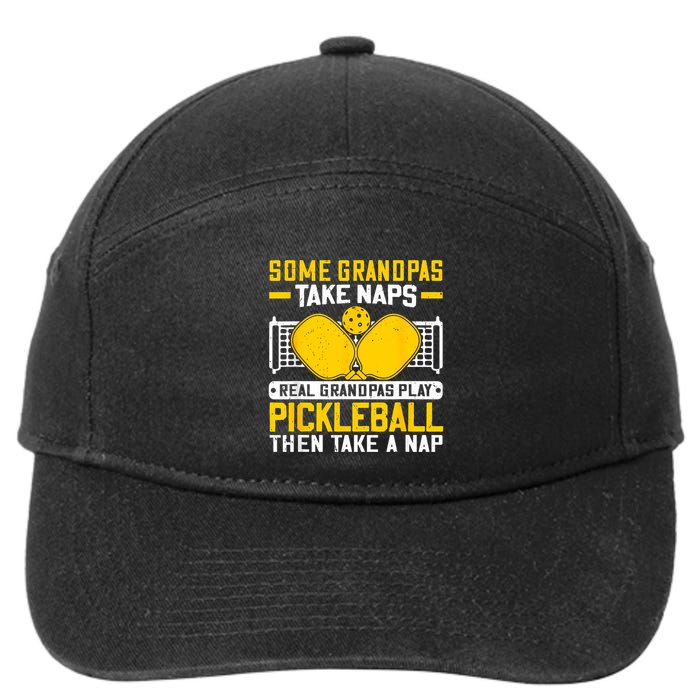 Pickle Ball Player Coach Grandpa For Paddleball Lover Fans 7-Panel Snapback Hat