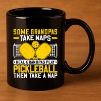 Pickle Ball Player Coach Grandpa For Paddleball Lover Fans 11oz C Handle Ceramic Mug