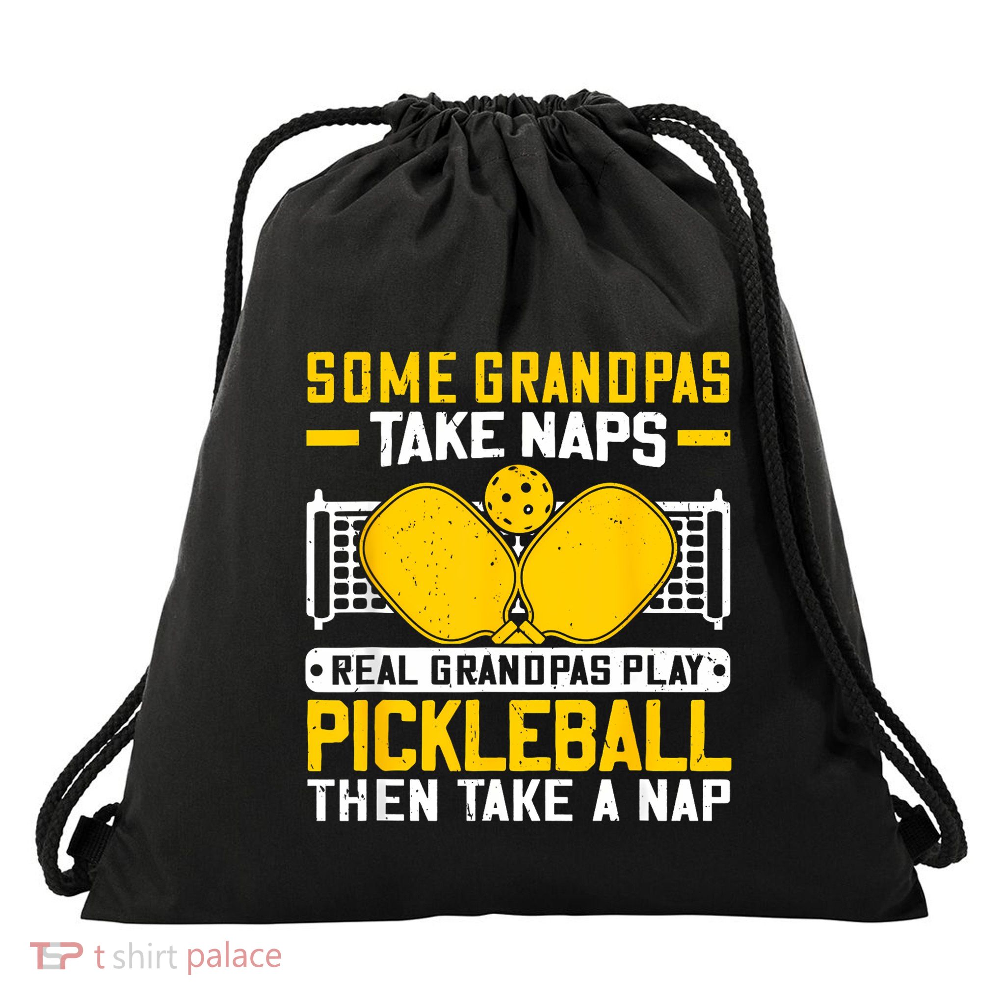 Pickle Ball Player Coach Grandpa For Paddleball Lover Fans Drawstring Bag