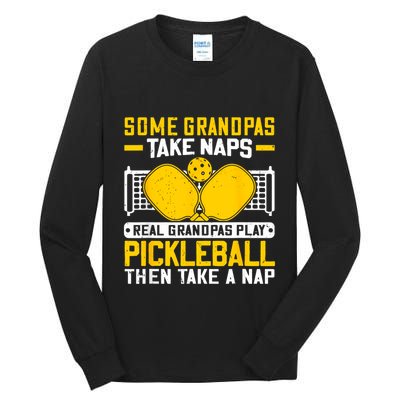 Pickle Ball Player Coach Grandpa For Paddleball Lover Fans Tall Long Sleeve T-Shirt