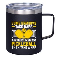 Pickle Ball Player Coach Grandpa For Paddleball Lover Fans 12oz Stainless Steel Coffee Mug