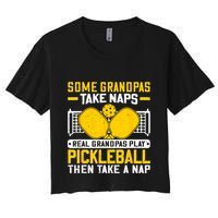 Pickle Ball Player Coach Grandpa For Paddleball Lover Fans Women's Crop Top Tee
