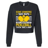 Pickle Ball Player Coach Grandpa For Paddleball Lover Fans Cropped Pullover Crew