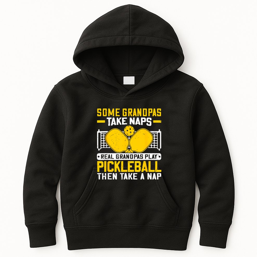 Pickle Ball Player Coach Grandpa For Paddleball Lover Fans Kids Hoodie