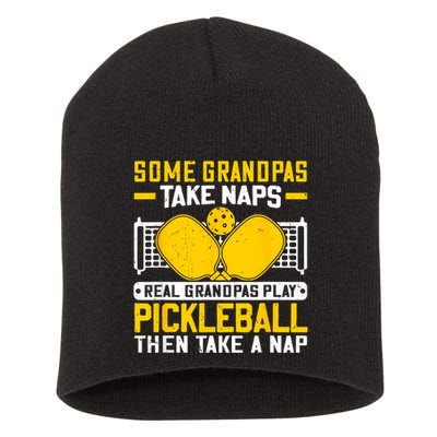 Pickle Ball Player Coach Grandpa For Paddleball Lover Fans Short Acrylic Beanie