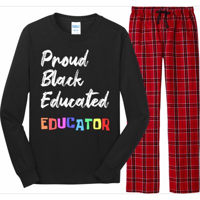 Proud Black Pretty Educated Educator Petty Queen Gift Long Sleeve Pajama Set