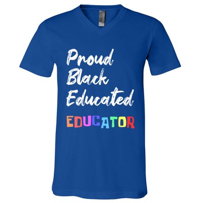 Proud Black Pretty Educated Educator Petty Queen Gift V-Neck T-Shirt