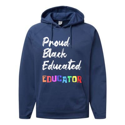 Proud Black Pretty Educated Educator Petty Queen Gift Performance Fleece Hoodie