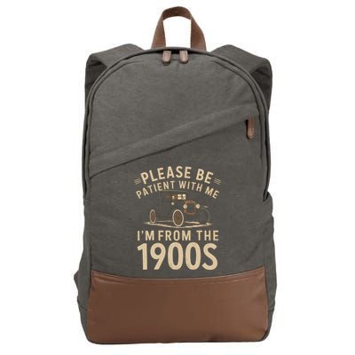Please Be Patient With Me I'm From The 1900s Vintage Car Cotton Canvas Backpack