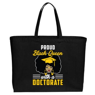 Proud Black Queen Phd Doctorate Degree Graduation Great Gift Cotton Canvas Jumbo Tote