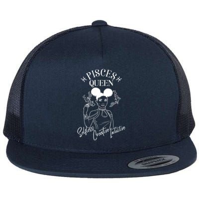 Pisces Black Queen Horoscope African American/caribbean Gift Flat Bill Trucker Hat