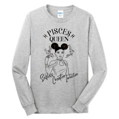 Pisces Black Queen Horoscope African American/caribbean Gift Tall Long Sleeve T-Shirt