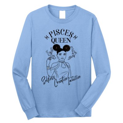 Pisces Black Queen Horoscope African American/caribbean Gift Long Sleeve Shirt