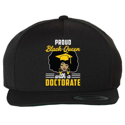 Proud Black Queen Phd Doctorate Degree Graduation Cool Gift Wool Snapback Cap