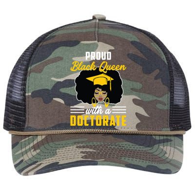 Proud Black Queen Phd Doctorate Degree Graduation Cool Gift Retro Rope Trucker Hat Cap