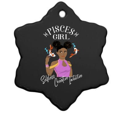 Pisces Black Queen Zodiac African American/caribbean Gift Ceramic Star Ornament