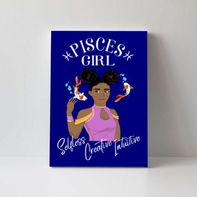 Pisces Black Queen Zodiac African American/caribbean Gift Canvas