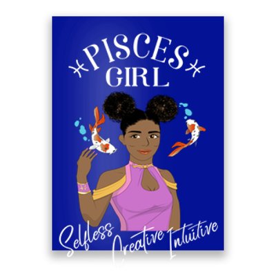 Pisces Black Queen Zodiac African American/caribbean Gift Poster