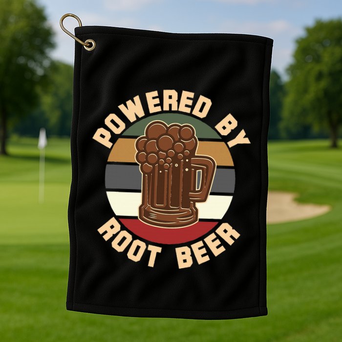 Powered By Root Beer Golf Towel