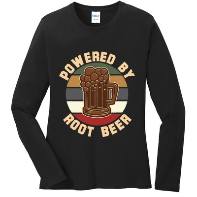 Powered By Root Beer Ladies Long Sleeve Shirt