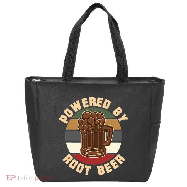 Powered By Root Beer Zip Tote Bag