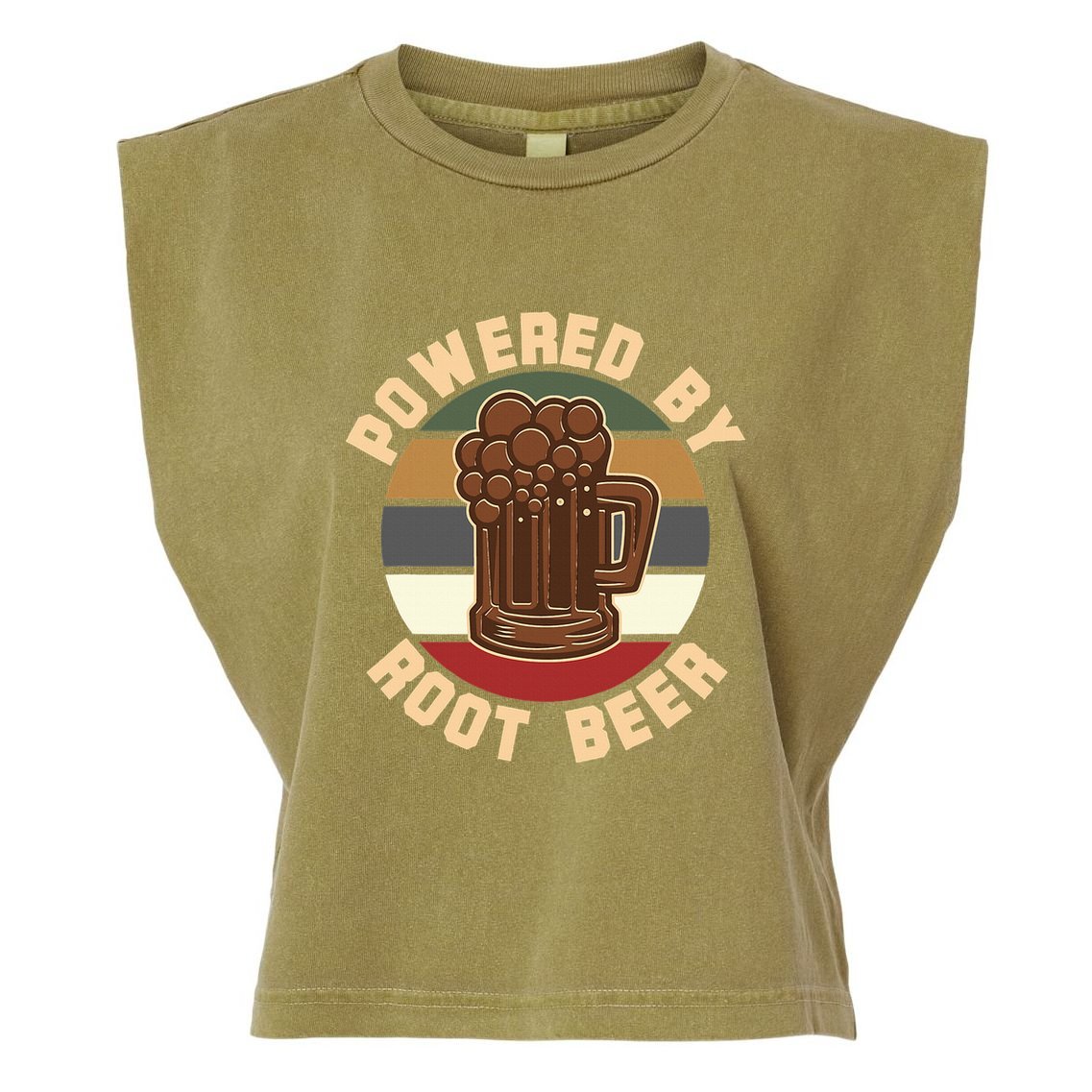 Powered By Root Beer Garment-Dyed Women's Muscle Tee